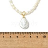 Adjustable Baroque Natural Keshi Pearl Pendant Natural Pearl Rice Beaded Lariat Necklaces for Women NJEW-JN06343-01-4