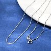 925 Sterling Silver Twisted Bar Link Chain Necklaces NJEW-H056-01A-P-2