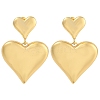 Brass Heart Stud Earrings EJEW-K293-04G-1