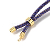 Braided Cotton Cord Slider Bracelet Making MAK-R001-01G-22-3