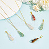 15Pcs Teardrop Mixed Natural Gemstone Charm Locking Stitch Markers HJEW-AB00650-4