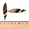 Jamaican Colour Epoxy Resin & Walnut Wood Pendants RESI-N039-122E-3