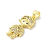 Rack Plating Brass Cubic Zirconia Pendants KK-S380-30G-04-2