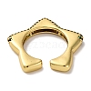 Rack Plating Star Brass Cubic Zirconia Open Cuff Rings for Women RJEW-S242-02G-A-4