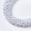 Faceted Transparent Glass Beads Stretch Bracelets BJEW-S144-002C-06-3