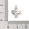 Brass Pave Clear Cubic Zirconia Flower Links Connector Charms KK-Z061-02P-02-3