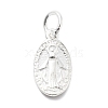 925 Sterling Silver Oval Miraculous Medal Virgin Charms STER-S009-05S-1