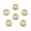 Brass Pave Clear Cubic Zirconia Beads KK-N259-39C-01-2