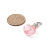 Transparent Peach Resin Pendant Decorations HJEW-JM00889-3