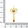 Heart Real 18K Gold Plated Rack Plating Brass Micro Pave Cubic Zirconia Pendants KK-S396-09C-3