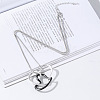 Alloy Couple Heart Pendant Round Snake Chain Necklaces for Women FS-WG2D0F8-01-2