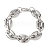 304 Stainless Steel Coffee Bean Link Chain Bracelets for Women Men LS-BJEW-F529-10B-P-3