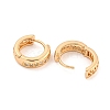 Brass Micro Pave Clear Cubic Zirconia Hoop Earrings EJEW-A107-06A-KCG-2