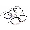 Adjustable Natural Gemstone Braided Bead Bracelets BJEW-JB04599-1