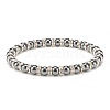 Synthetic Hematite Stretch Bracelet Rhinestone Beaded BJEW-JB08335-01-1