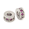 Rack Plating Brass Micro Pave Cubic Zirconia Spacer Beads KK-F089-39B-P02-1