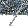 Transparent Colours Rainbow Round Glass Seed Beads X-SEED-A007-3mm-172-3
