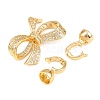 Brass Micro Pave Clear Cubic Zirconia Fold Over Clasps KK-U059-61G-2
