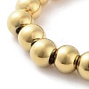 202 Stainless Steel Round Beaded Bracelets for Men Women BJEW-D034-01G-2