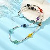 Synthetic & Natural Mixed Gemstone Round Beaded Necklace NJEW-TA00105-5