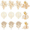 Beebeecraft 30Pcs 3 Style Brass Stud Earring Findings KK-BBC0003-29-1