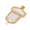 Glass Pearl Beads Pendants PALLOY-JF03120-01-4