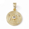 Rack Plating Brass Cubic Zirconia Pendants KK-M236-07G-1