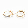 Brass Micro Pave Cubic Zirconia Huggie Hoop Earring Findings KK-T063-013-NF-1