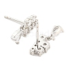 Rack Plating Brass Cubic Zirconia Grape Shape Dangle Stud Earrings EJEW-K245-47P-2