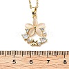 Flower Resin & Micro Pave Cubic Zirconia Pendant Necklaces NJEW-D288-02G-3