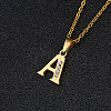 201 Stainless Steel Crystal Rhinestone Initial Pendant Necklaces FS-WG3A711-01-1