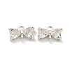 Brass Pave Clear Cubic Zirconia Connector Charms KK-B096-04S-1