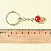 10Pcs Lampwork Mushroom Pendant Keychain KEYC-FS00021-9
