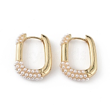 Plastic Imitation Pearl Oval Hoop Earrings EJEW-L234-071G