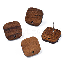 Walnut Wood Stud Earring Findings MAK-N032-019