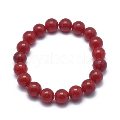 Natural Jade Bead Stretch Bracelets X-BJEW-K212-B-036-1