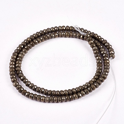 Natural Pyrite Beads Strands G-L051-4x3mm-01-1