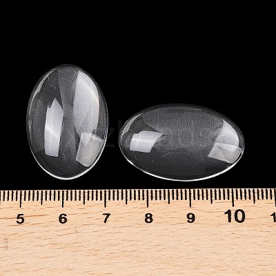 Transparent Oval Glass Cabochons GGLA-R022-30x20-1