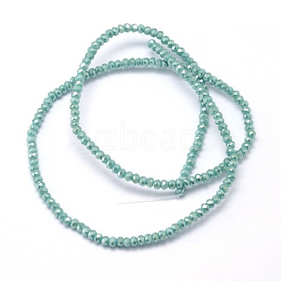 Faceted Rondelle Full Rainbow Plated Electroplate Glass Beads Strands EGLA-M004-2mm-A15-1