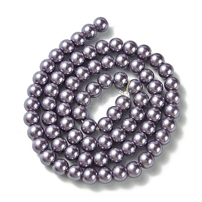 Eco-Friendly Dyed  Glass Pearl Round Beads Strands HY-A002-8mm-RB116-1