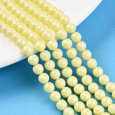 Baking Paint Pearlized Glass Pearl Bead Strands HY-N002-5mm-B03-1