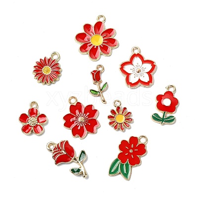 60Pcs 15 Styles Alloy Enamel Pendants ENAM-CJ0006-46-1