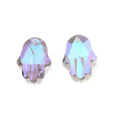 Electroplate Faceted Glass Pendants EGLA-N006-055-1