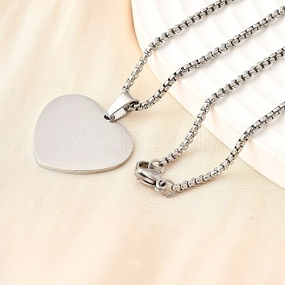 304 Stainless Steel Blank Pendant Necklaces NJEW-P329-04B-P-1