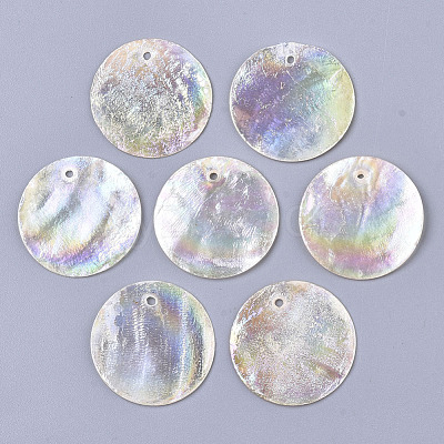 Natural Capiz Shell Pendants SHEL-R047-06-1