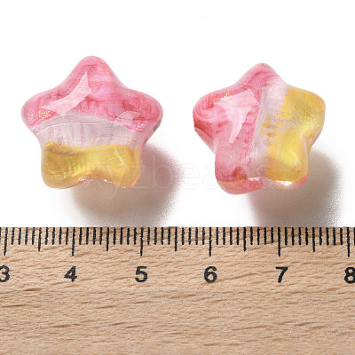 Gradient Color Transparent Hand-drawed Acrylic Beads TACR-P012-01B-07-1