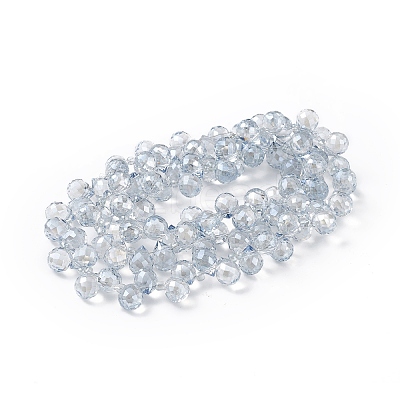 Transparent Electroplate Glass Beads Strands EGLA-F152B-PL04-1