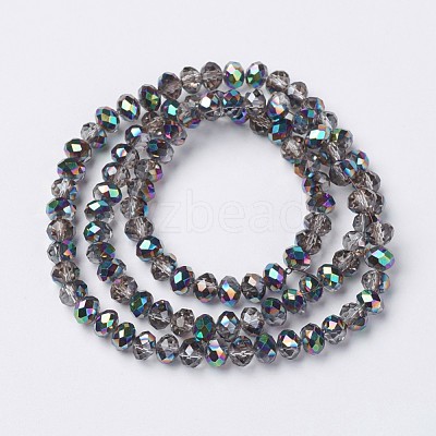 Electroplate Transparent Glass Beads Strands EGLA-A034-T4mm-Q13-1