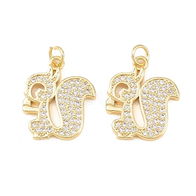 Brass Micro Pave Cubic Zirconia Pendants KK-C162-086C-G-1