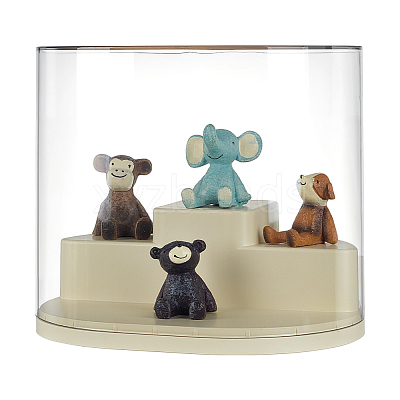 2-Tier ABS Plastic with PET Minifigures Display Cases CON-WH0095-145-1